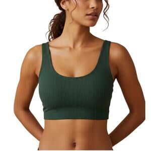 Aerie Ribbed Longline Bralette Sycamore Green Women Size Large NWT